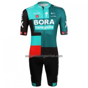 Set Fietsshirt + Korte Koersbroek 2022 BORA-Hansgrohe Groen Zwart